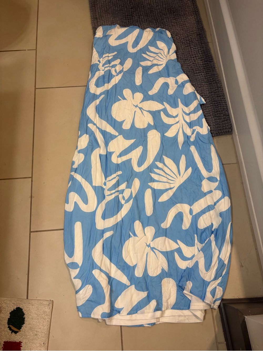 Blue & White Floral Maxi Dress
